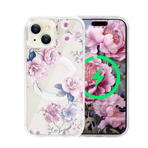 for iPhone 18 Pro Floral Case, Clear Magnetic Design, Sunset Beachy