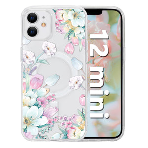for iPhone 18 Pro Floral Case, Clear Magnetic Design, Sunset Beachy