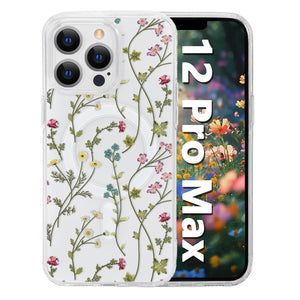 for iPhone 18 Pro Floral Case, Clear Magnetic Design, Sunset Beachy
