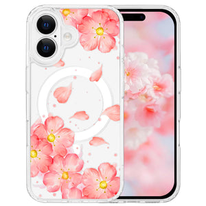 for iPhone 18 Pro Floral Case, Clear Magnetic Design, Sunset Beachy