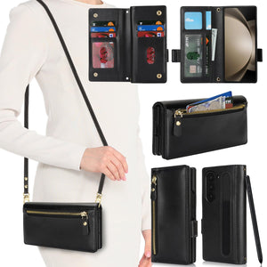 for iPhone 17 Pro 18 Pro Wallet Case Crossbody Lanyard White Leopard