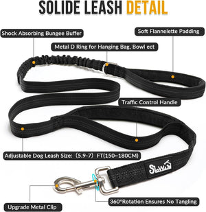 SlowTon No Pull Large Medium Dog Harness and Leash Set,No Choke Escapeproof Neck & Chest Adjustable, 5.9 Ft Dog Leash Anti-Twist Pet Lead, Soft Padded Reflective Tactical Military Dog Harness