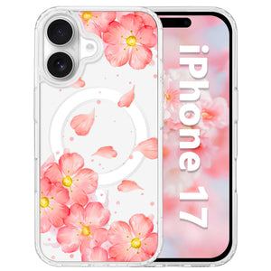 for iPhone 18 Pro Floral Case, Clear Magnetic Design, Sunset Beachy