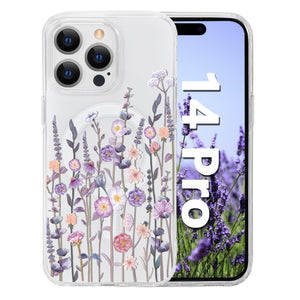 for iPhone 18 Pro Floral Case, Clear Magnetic Design, Sunset Beachy