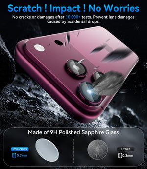 imluckies for iPhone 18 Pro/18 Pro Max Camera Lens Protector, Burgundy Red