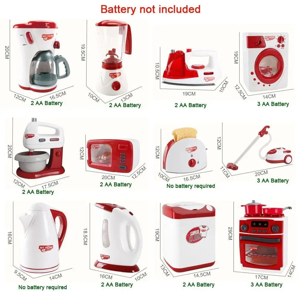 Kitchen Appliances Toys Toy Kitchen Set for Kids Play Kitchen Doll House Accessories Blender Coffee Maker Machine Mixer Toaster