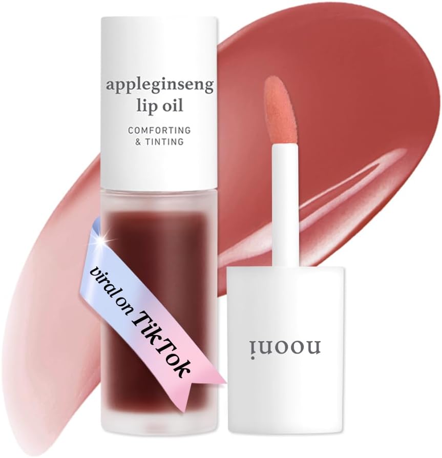 NOONI Korean Lip Oil - Appleginseng - Plumping & Hydrating Tinted Lip Gloss