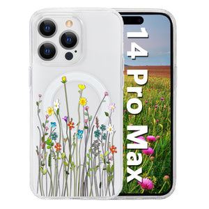 for iPhone 18 Pro Floral Case, Clear Magnetic Design, Sunset Beachy