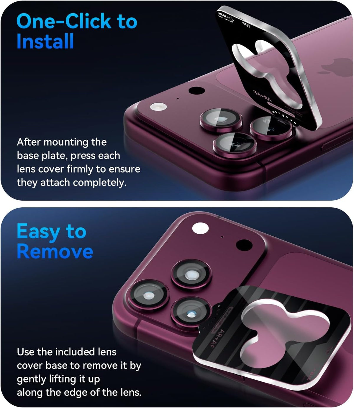 imluckies for iPhone 18 Pro/18 Pro Max Camera Lens Protector, Burgundy Red