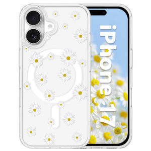 for iPhone 18 Pro Floral Case, Clear Magnetic Design, Sunset Beachy