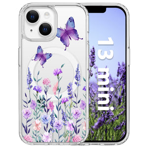 for iPhone 18 Pro Floral Case, Clear Magnetic Design, Sunset Beachy