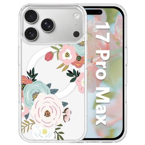 for iPhone 18 Pro Floral Case, Clear Magnetic Design, Sunset Beachy