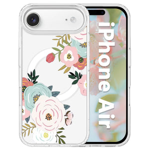 for iPhone 18 Pro Floral Case, Clear Magnetic Design, Sunset Beachy