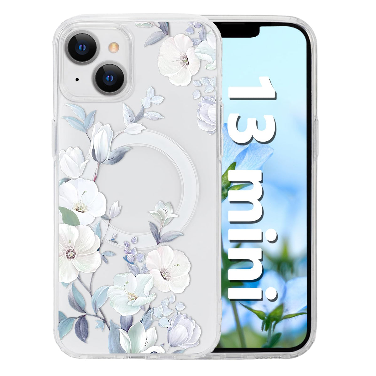 for iPhone 18 Pro Floral Case, Clear Magnetic Design, Sunset Beachy