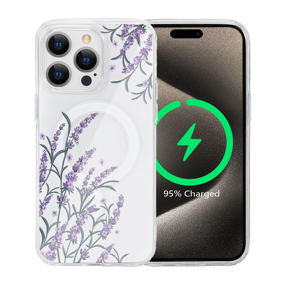 for iPhone 18 Pro Floral Case, Clear Magnetic Design, Sunset Beachy