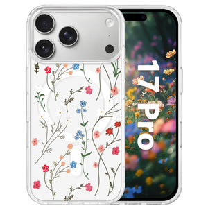 for iPhone 18 Pro Floral Case, Clear Magnetic Design, Sunset Beachy