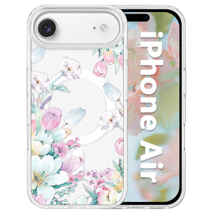 for iPhone 18 Pro Floral Case, Clear Magnetic Design, Sunset Beachy