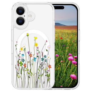 for iPhone 18 Pro Floral Case, Clear Magnetic Design, Sunset Beachy