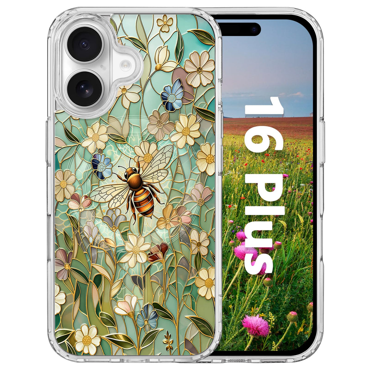 for iPhone 18 Pro Floral Case, Clear Magnetic Design, Sunset Beachy