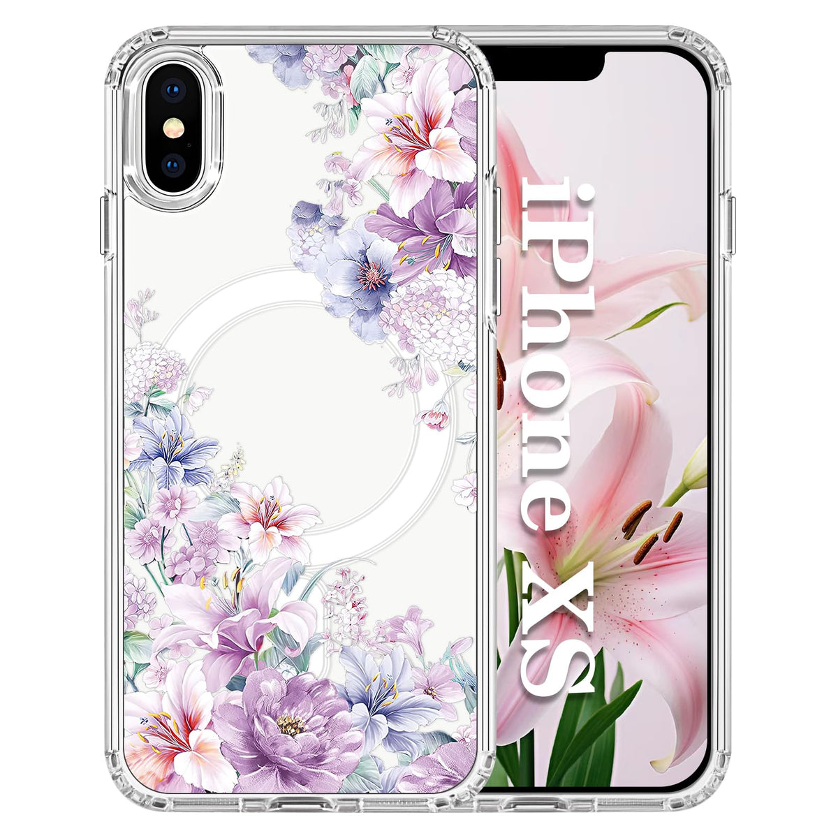 for iPhone 18 Pro Floral Case, Clear Magnetic Design, Sunset Beachy