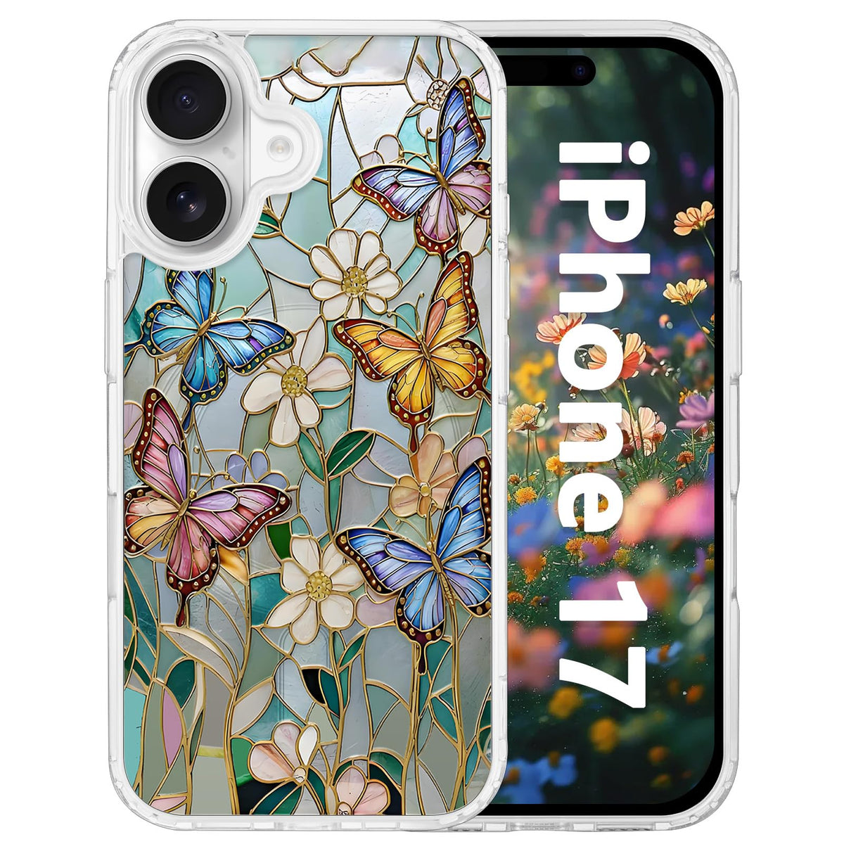 for iPhone 18 Pro Floral Case, Clear Magnetic Design, Sunset Beachy