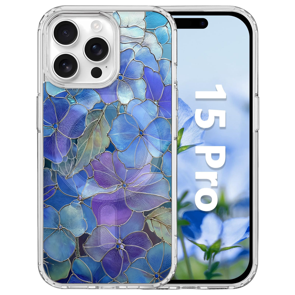 for iPhone 18 Pro Floral Case, Clear Magnetic Design, Sunset Beachy