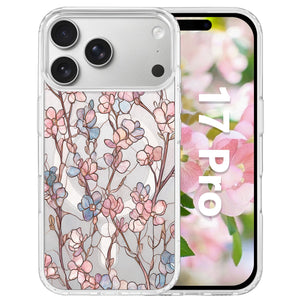 for iPhone 18 Pro Floral Case, Clear Magnetic Design, Sunset Beachy