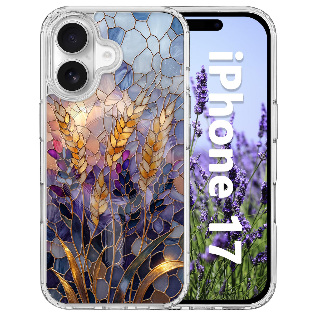 for iPhone 18 Pro Floral Case, Clear Magnetic Design, Sunset Beachy