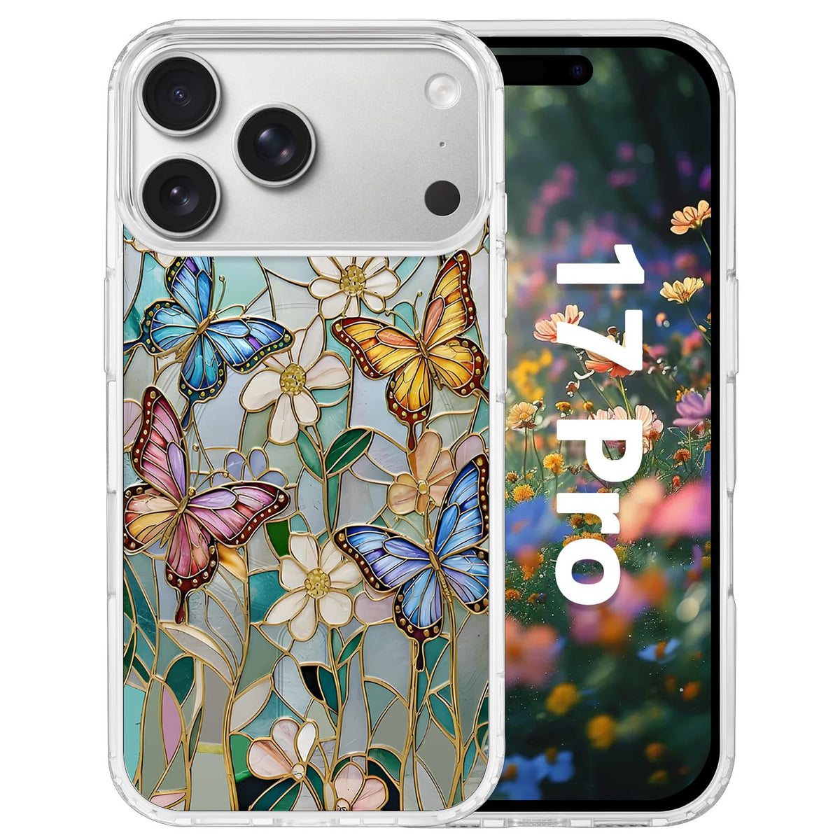 for iPhone 18 Pro Floral Case, Clear Magnetic Design, Sunset Beachy
