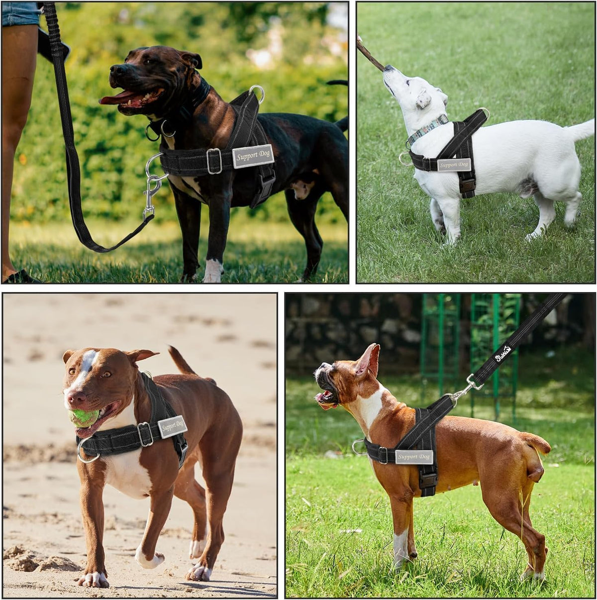 SlowTon No Pull Large Medium Dog Harness and Leash Set,No Choke Escapeproof Neck & Chest Adjustable, 5.9 Ft Dog Leash Anti-Twist Pet Lead, Soft Padded Reflective Tactical Military Dog Harness