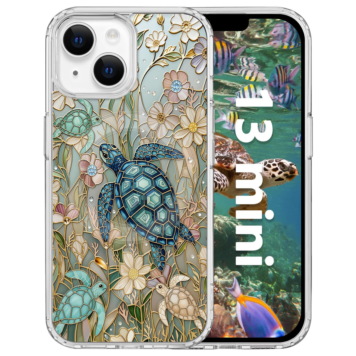 for iPhone 18 Pro Floral Case, Clear Magnetic Design, Sunset Beachy