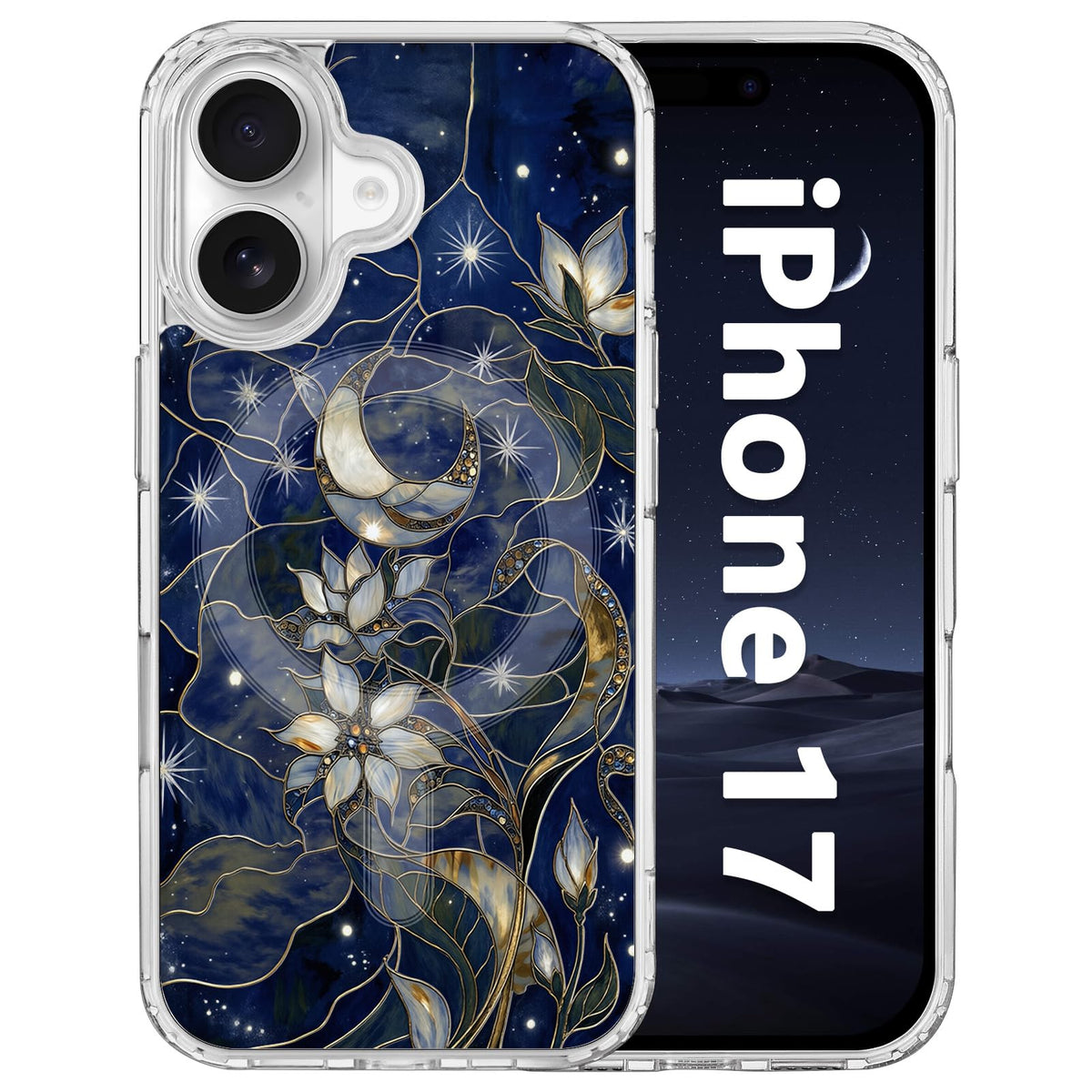 for iPhone 18 Pro Floral Case, Clear Magnetic Design, Sunset Beachy