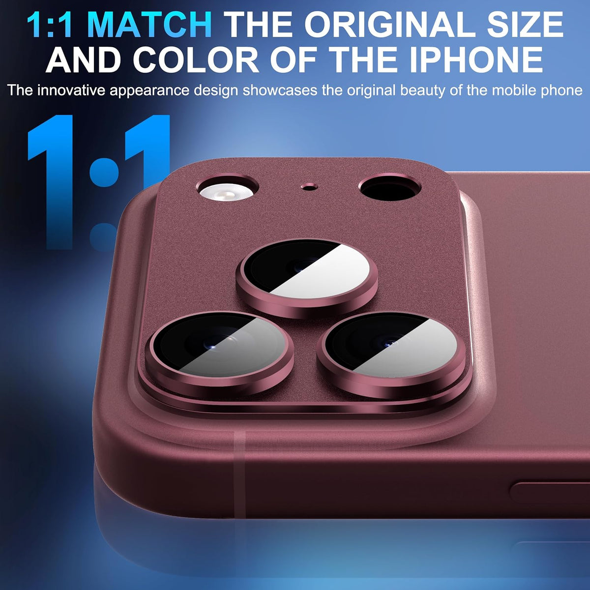 Suoman for iPhone 18 Pro Camera Lens Protector, Burgundy, 1-Pack